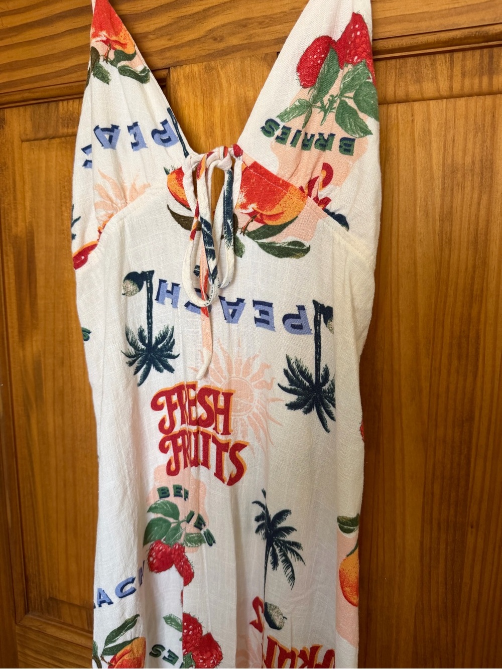 Paper Heart Fresh Fruits Printed Maxi Tie-Back Summer Dress - Picture 3 of 9